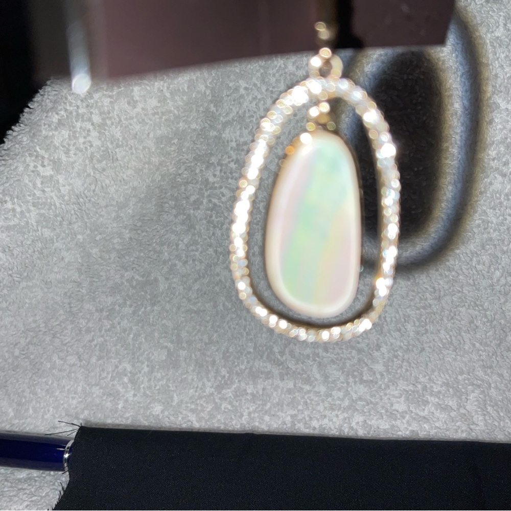 Earrings, Anne Klein Crystal Orbital Drop Earrings, White/Gold tone, NWT - Picture 6 of 8
